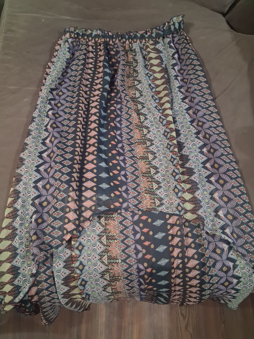 Boho Multi-Color Patterned Women’s Maxi Skirt DizzyLizzy Xlarge
